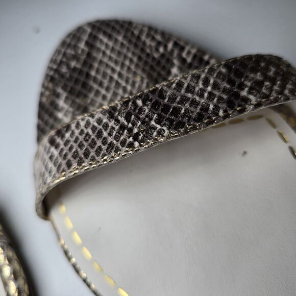 Enzo Angiolini Strappy Heeled Sandals Women’s 11 M Gold Brown Snake Embossed - Picture 9 of 16